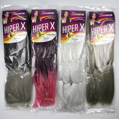 Synthetic Hair Braid 24inch 41inch 82inch ombre braiding hair Super 6X 400g jumbo braid